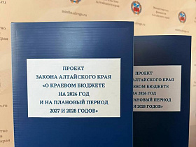Проект бюджета на 2026 год и на плановый период 2027 и 2028 годов внесен в Алтайское краевое Законодательное Собрание