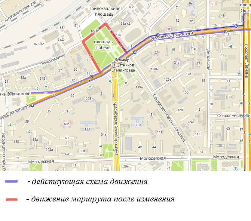 Автобусы маршрута №75 будут ходить через площадь Победы