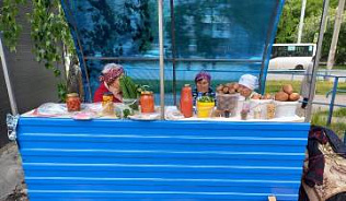 В Ленинском районе Барнаула для пенсионеров установили павильоны для реализации излишков с приусадебных и дачных участков