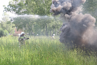 Масштабные противопожарные учения провели в пригороде Барнаула