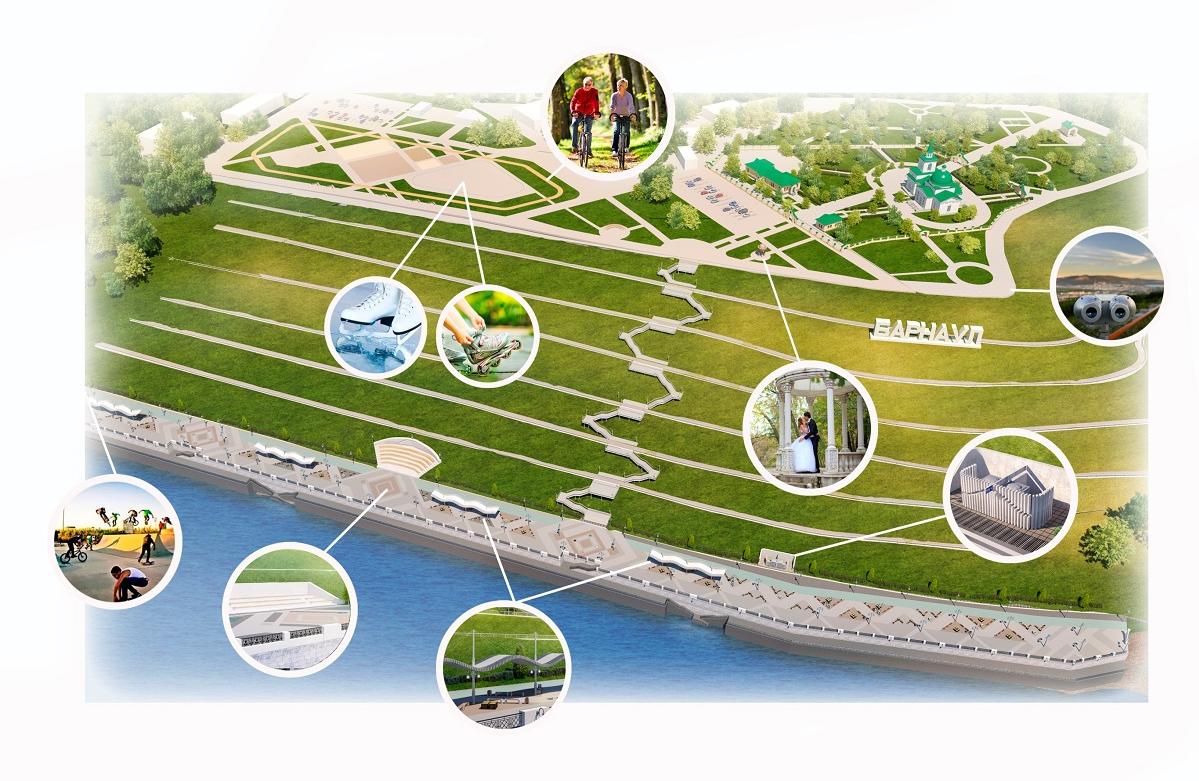 В Барнауле приступили к третьему этапу благоустройства территории Нагорного парка