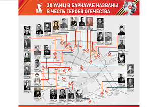 На официальном сайте города Барнаула появилась карта улиц, названных в честь героев Великой Отечественной войны